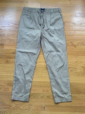 Todd Snyder Pleated Drawstring Chino Pant in Khaki — Size Large